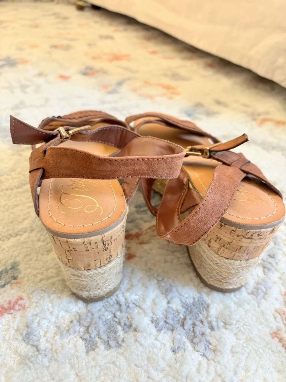 Fergie Brown Suede Espadrille Wedge Sandals - Picture 4 of 4